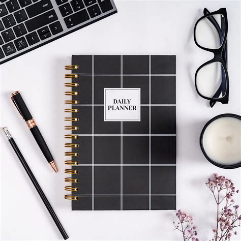 Buy A5 Black Grid Daily Spiral Journal | The Zappy Box
