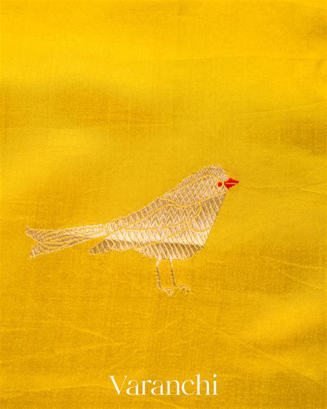 Bright Yellow Pure Raw Mango Silk Handloom Saree – Varanchi