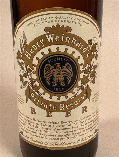 Henry Weinhard’s Private Reserve Beer Bottle, Bottling #1 | eBay