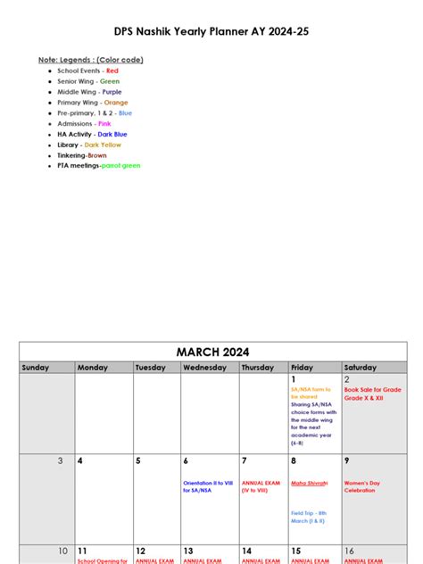 DPS Nashik Event Calendar 2024-25.docx - Google Docs | PDF