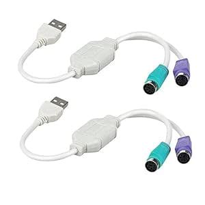 Maxmoral 2pcs USB to PS2 Cable, Dual PS/2 Plug Active USB to PS2 ...