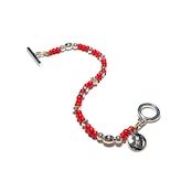 White heart beads bracelet-Red | Consigliere Jewelry Store/コンシリエーレジュエリーストア
