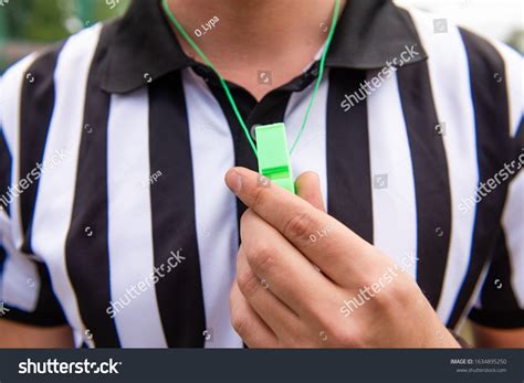 Soccer Referee Coach Hold Whistle Hand Stock Photo 1634895250 | Shutterstock