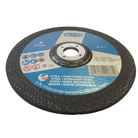Disco de Desbaste 7" 180 X 6,0 X 22,23 Inox Basic 2 em 1 Tyrolit ...