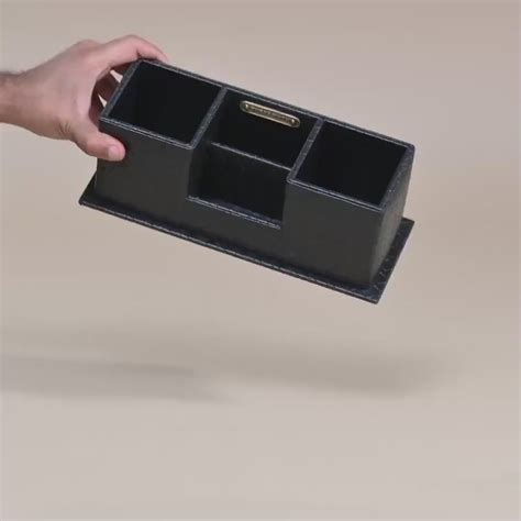 Entwine Desk Caddy Beige | Faux Leather Desk Organizers