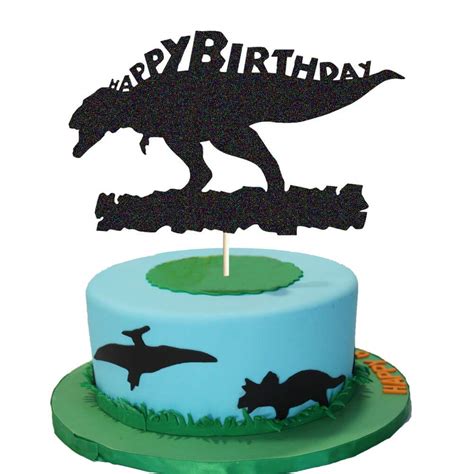Buy Dinosaur Happy Birthday Cake Topper, Dinosaur Birthday Party Cake ...