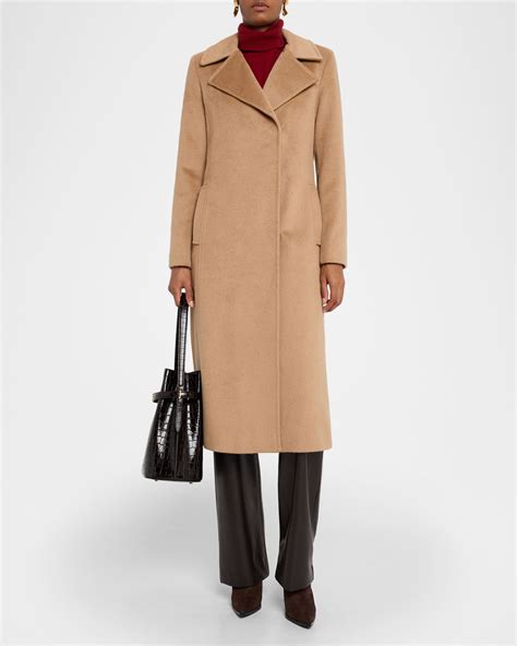 Sofia Cashmere Pure Baby Camel Hair Asymmetrical Long Coat | Neiman Marcus