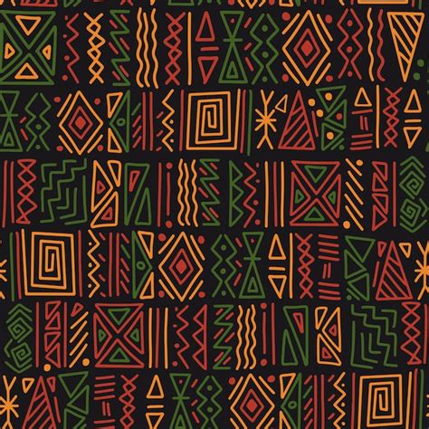 African ethnic tribal clash ornament seamless pattern background simple ...