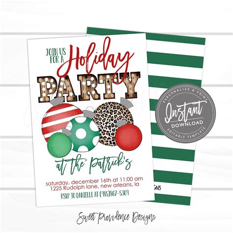 Work Holiday Party Invitation Template