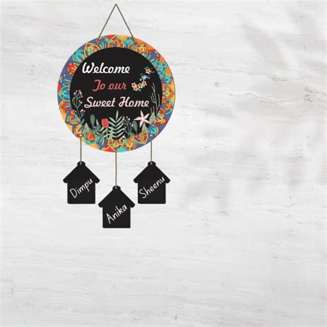 Webelkart Premium Wooden Customised Wall Hanging Name Plate For Home E ...