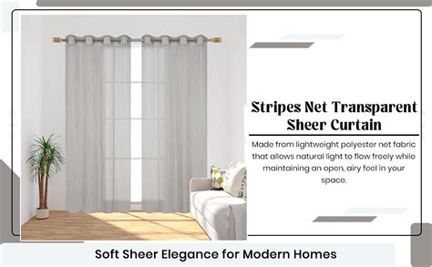 Homefab India 1 Piece Sheer Strips Door Curtain - 7 ft, Aqua Blue ...