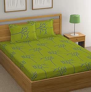 Huesland by Ahmedabad Cotton 144 TC Cotton Bedsheet for Double Bed with ...