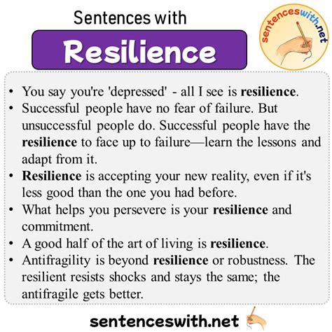 Sentences with Resilience, Sentences about Resilience in English ...