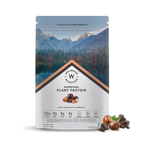 Wellbeing Nutrition Plant Protein Powder Chocolate Flavour 500gm