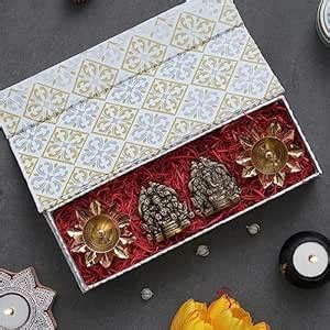 Buy The Godly Gift Box - Brass Handcrafted Goddess Lakshmi and Lord ...