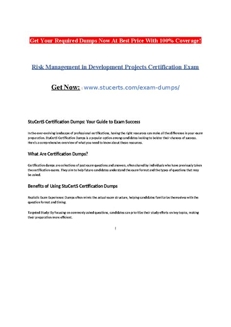 Risk Management in Development Projects Certification Exam - Get Your ...