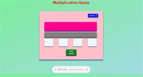Multiplication Game JavaScript 的图像结果