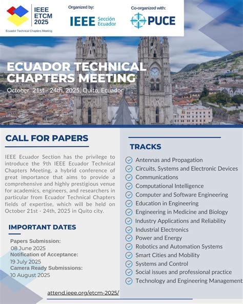 9th Ecuador Technical Chapters Meeting (ETCM) 2025, PUCE_Ecuador, Quito ...