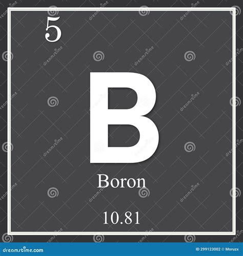 Boron Chemical Element, Dark Square Symbol Stock Illustration ...