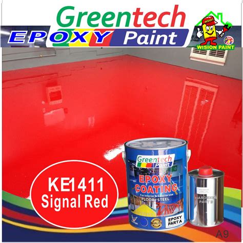 KE1411 SIGNAL RED Epoxy Floor Paint ( GREENTECH EPOXY ) rumah epoxy cat ...