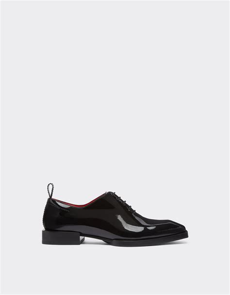 Oxford shoe in coated leather in Black for Men | Ferrari®