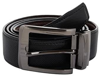 Zacharias Men's PU Leather Reversible Belt (Black; Free Size) : Amazon ...