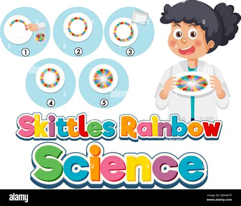 Rainbow skittles science experiment illustration Stock Vector Image ...