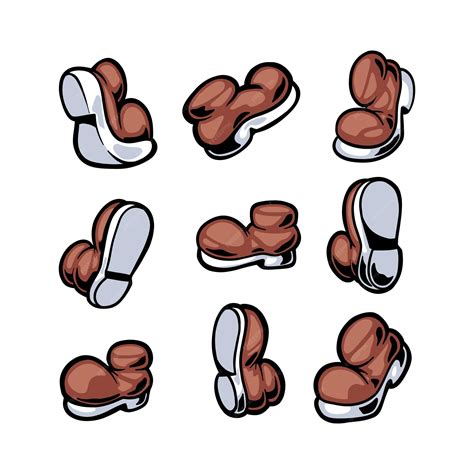 Premium Vector | Vintage cartoon hands in gloves and feet in shoes