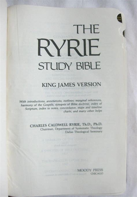 The Ryrie Study Bible KJV Moody Press 1978 Genuine Cowhide Bonded ...
