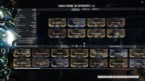 Image result for Warframe Mod Screen