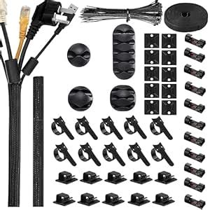 HASTHIP® 147pcs Cable Organizer Kit Cable Management Kit with 34 Self ...