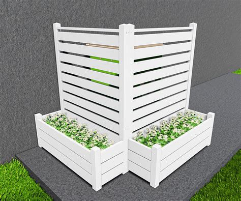 No-Dig Air Conditioner Fence 36"W X 45"H White Vinyl Privacy Fence with ...