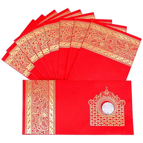 Buy Pearlfiesta Shagun Envelopes Solvent Coin Patti Red - Pack of 20 ...