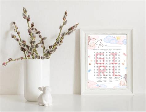 Gender Reveal Crossword Puzzle, Baby Shower Game (canva Editable) - Etsy
