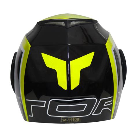 TVS Ntorq Flip-up Helmet, Color: Neon & Black - ISI Certified