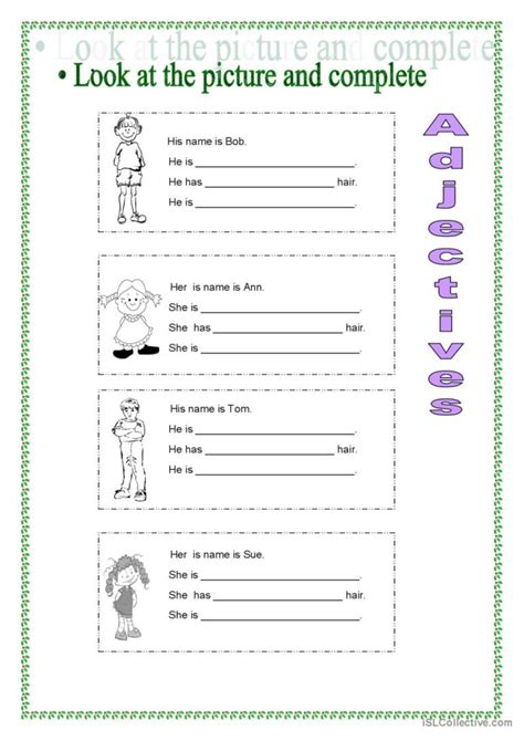 Image result for TES Adjectives Worksheet