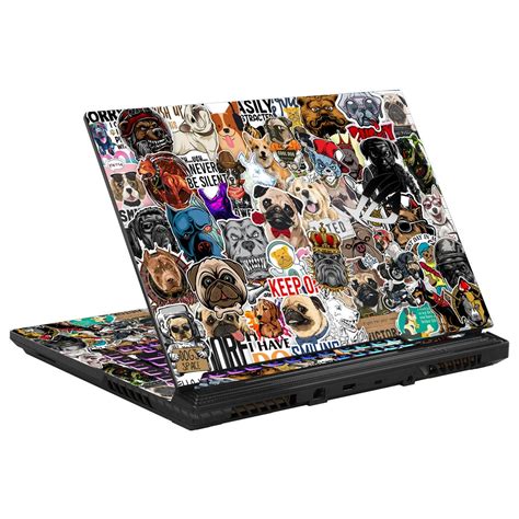 Shop Cute Dog Sticker Bomb Laptop Skin for Asus | Buy Online Now ...