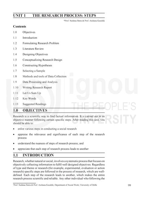 Unit-1 - NOTIHNG - UNIT 1 THE RESEARCH PROCESS: STEPS *Prof. Sushma ...