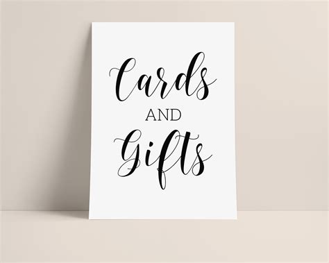 Cards and Gifts Sign Printable Cards and Gifts Sign for - Etsy