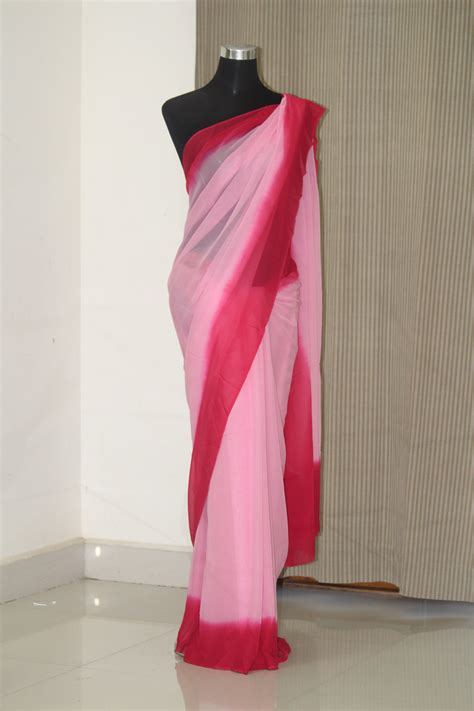 Buy shaded georgette saree online | double shaded and multi shaded ...