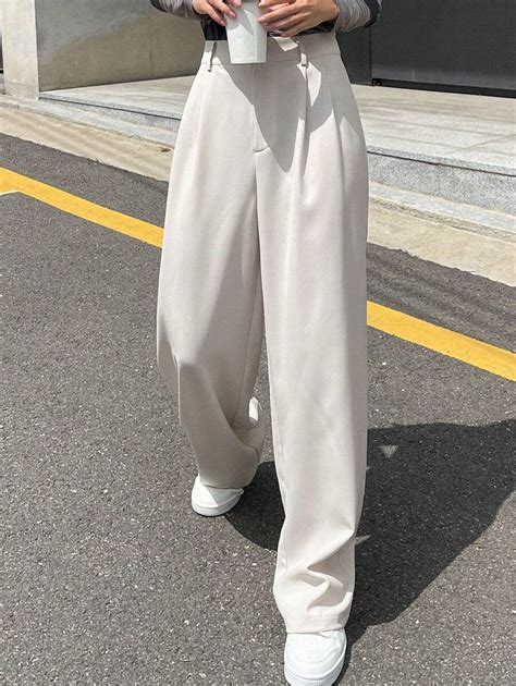 DAZY Women Solid Color Daily Wear Straight Leg Pants,Women Dress Pants ...