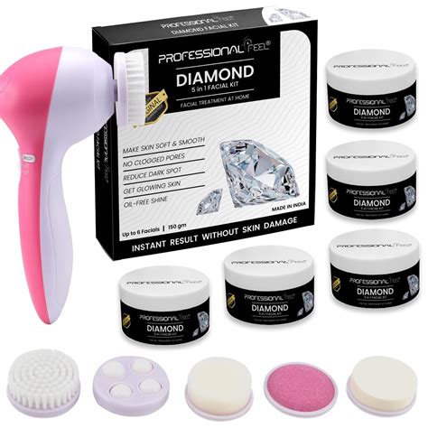 Professional Feel Diamond Facial Kit With Face Massager (Set of 5) 150 ...