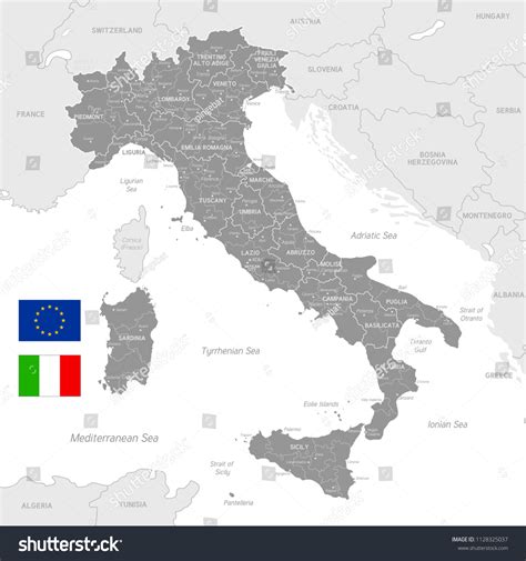 11,352 Political Map Of The Country Italy Images, Stock Photos ...