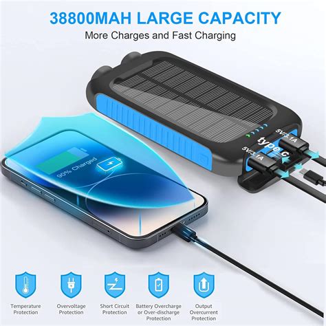 Nuynix Solar Charger Power Bank, 38800mAh Portable Phone India | Ubuy