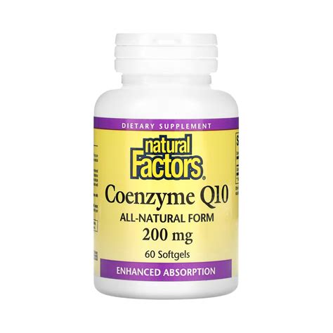 Natural Factors, Coenzyme Q10, 200 Mg, 60 Softgels – Maple Herbs