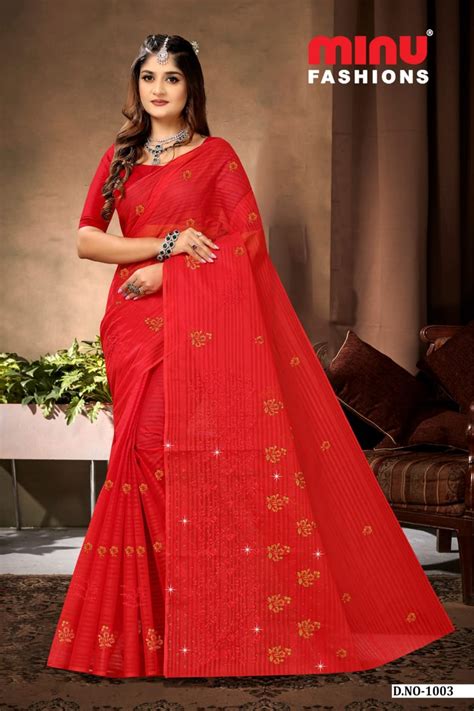Embroidered Cotton Saree Devansha Wholesale | 8 Pcs – Minu Business