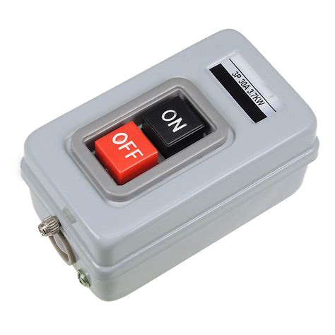 Heavy Duty Power Switch Box - 30A 3.7Kw ON OFF Push Button Control ...