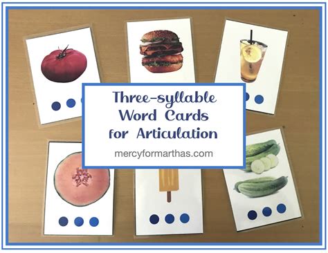 Three-Syllable Word Cards for Articulation… and Teaching Ornery Kids ...