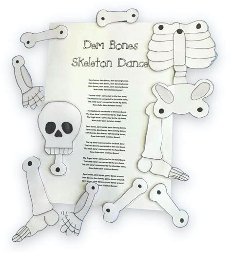 Dem Bones - Skeleton Dance - Printable Board Song - Learning Differently NZ