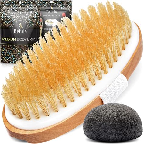 Dry Brushing Body Brush - Medium Soft Dry Brush for Cellulite and ...